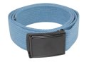 Pasek Parciany Polska Galanteria (PL) Bawełniany PARCIAK 40 mm Z CZARNĄ Bezniklową Klamrą Zatrzaskową Błękitny Szeroki