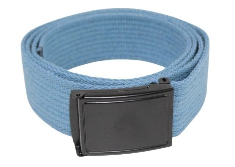 Pasek Parciany Polska Galanteria (PL) Bawełniany PARCIAK 40 mm Z CZARNĄ Bezniklową Klamrą Zatrzaskową Błękitny Szeroki