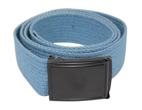 Pasek Parciany Polska Galanteria (PL) Bawełniany PARCIAK 40 mm Z CZARNĄ Bezniklową Klamrą Zatrzaskową Błękitny Szeroki