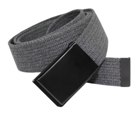 Pasek Parciany PolskaGalanteria Bawełniany PARCIAK 40 mm Z CZARNĄ Bezniklową Klamrą Zatrzaskową GRAFITOWY Szeroki