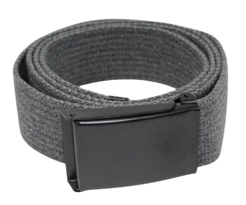 Pasek Parciany PolskaGalanteria Bawełniany PARCIAK 40 mm Z CZARNĄ Bezniklową Klamrą Zatrzaskową GRAFITOWY Szeroki