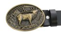 Pasek Skórzany COMPLEX (PL) Skóra Licowa 40 mm Klamra Pełna Na Bolczyk BLASZKA KBOL40/110 "ZŁOTY JELEŃ "