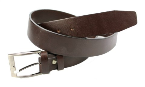 Pasek Skórzany Męski PAS-MAX (PL) CZEKOLADOWY Gładki 40 mm NADWYMIAR BARDZO DŁUGI XXL k43