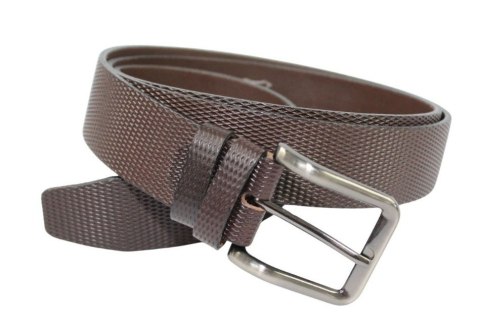 Pasek Skórzany Męski PAS-MAX (PL) CZEKOLADOWY TŁOCZONY 40 mm NADWYMIAR BARDZO DŁUGI XXL k43