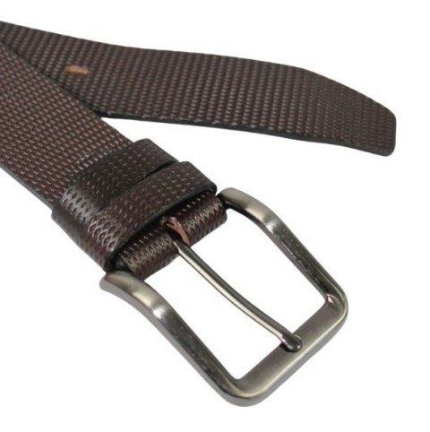 Pasek Skórzany Męski PAS-MAX (PL) CZEKOLADOWY TŁOCZONY 40 mm NADWYMIAR BARDZO DŁUGI XXL k43