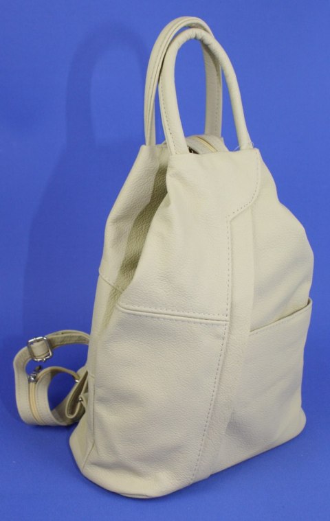 Plecak Skórzany PolskaGalanteria (PL) JOANNA JASNY KREMOWY Skóra Naturalna Licowa