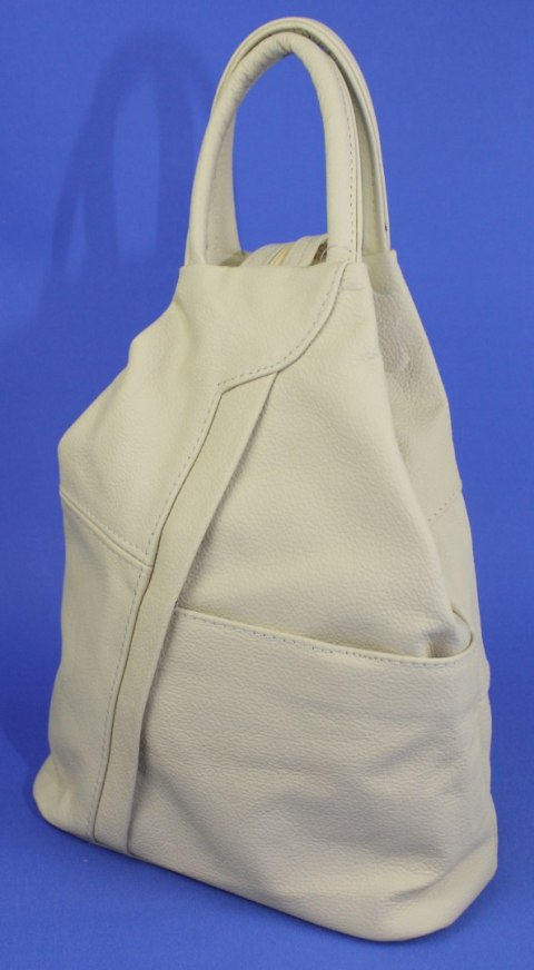 Plecak Skórzany PolskaGalanteria (PL) JOANNA JASNY KREMOWY Skóra Naturalna Licowa