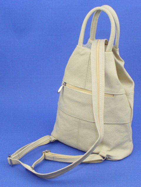 Plecak Skórzany PolskaGalanteria (PL) JOANNA JASNY KREMOWY Skóra Naturalna Licowa