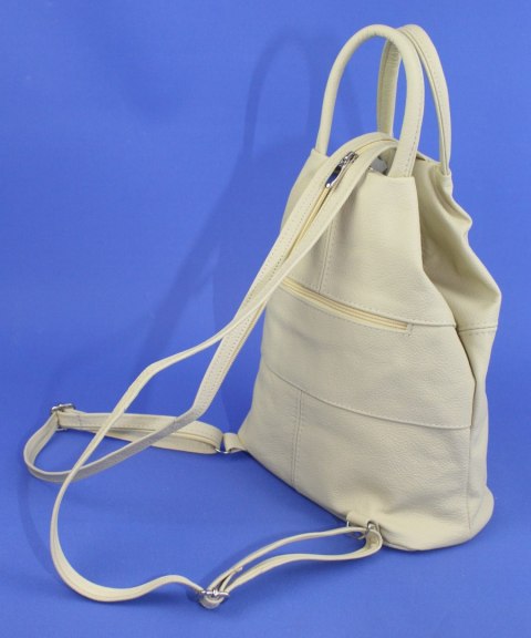 Plecak Skórzany PolskaGalanteria (PL) JOANNA JASNY KREMOWY Skóra Naturalna Licowa