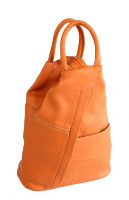 Plecak Skórzany PolskaGalanteria (PL) JOANNA JASNY POMARAŃCZOWY Skóra Naturalna Licowa