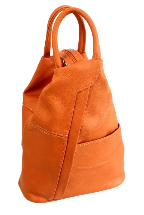 Plecak Skórzany PolskaGalanteria (PL) JOANNA JASNY POMARAŃCZOWY Skóra Naturalna Licowa