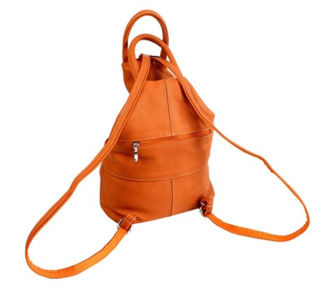 Plecak Skórzany PolskaGalanteria (PL) JOANNA JASNY POMARAŃCZOWY Skóra Naturalna Licowa
