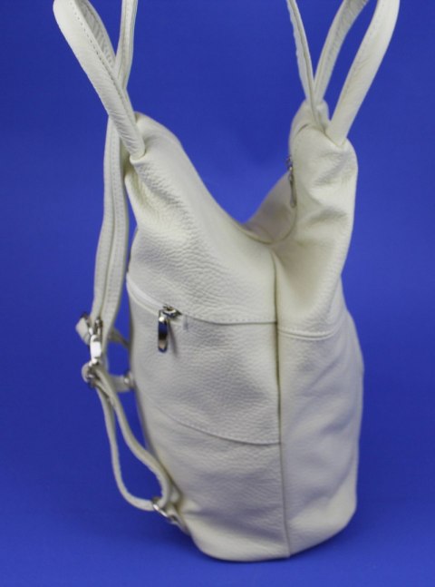 Plecak Skórzany PolskaGalanteria (PL) JOANNA KREMOWA Skóra Naturalna Licowa