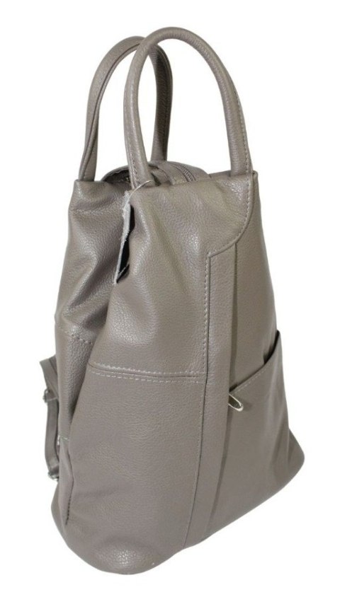 Plecak Skórzany PolskaGalanteria (PL) JOANNA Skóra Naturalna Licowa Bardzo Ciemny Beżowy