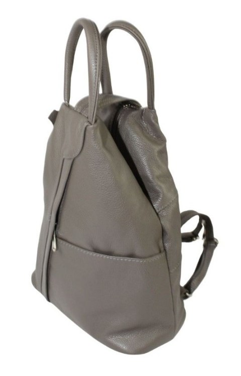 Plecak Skórzany PolskaGalanteria (PL) JOANNA Skóra Naturalna Licowa Bardzo Ciemny Beżowy