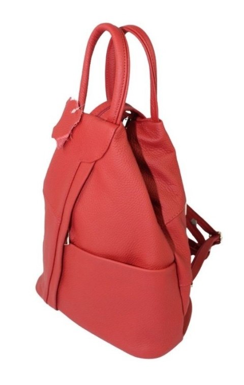 Plecak Skórzany PolskaGalanteria (PL) JOANNA Skóra Naturalna Licowa CIEMNY CZERWONY