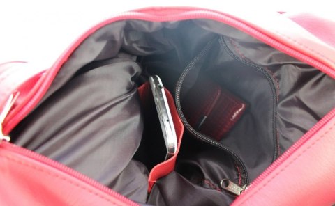 Plecak Skórzany PolskaGalanteria (PL) JOANNA Skóra Naturalna Licowa CIEMNY CZERWONY