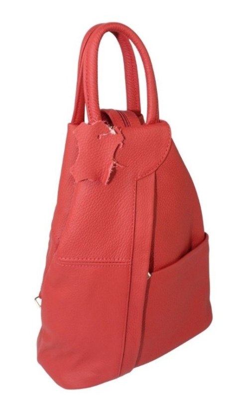 Plecak Skórzany PolskaGalanteria (PL) JOANNA Skóra Naturalna Licowa CIEMNY CZERWONY