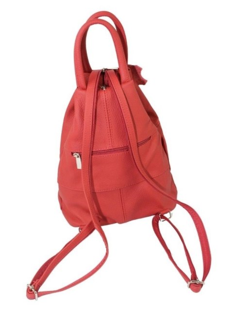 Plecak Skórzany PolskaGalanteria (PL) JOANNA Skóra Naturalna Licowa CIEMNY CZERWONY