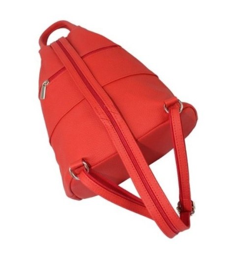 Plecak Skórzany PolskaGalanteria (PL) JOANNA Skóra Naturalna Licowa JASNY CZERWONY