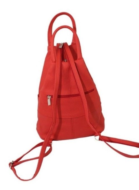 Plecak Skórzany PolskaGalanteria (PL) JOANNA Skóra Naturalna Licowa JASNY CZERWONY