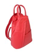 Plecak Skórzany PolskaGalanteria (PL) JOANNA Skóra Naturalna Licowa MALINOWY