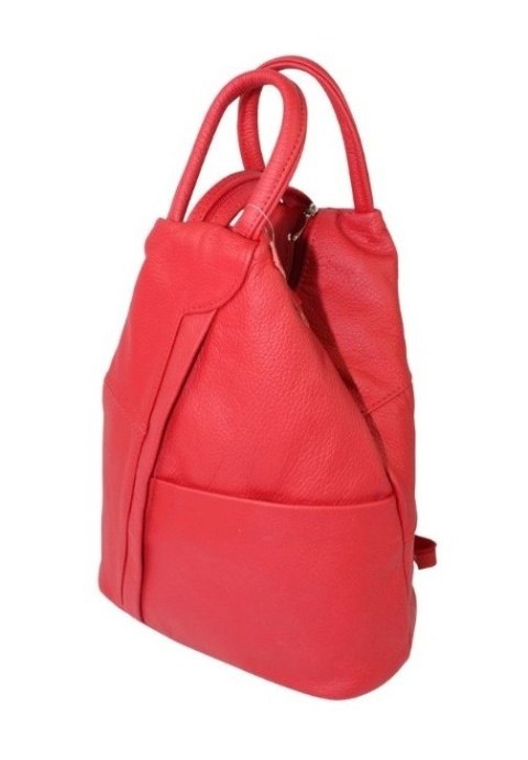 Plecak Skórzany PolskaGalanteria (PL) JOANNA Skóra Naturalna Licowa MALINOWY