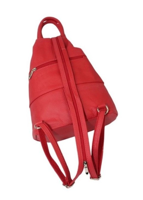 Plecak Skórzany PolskaGalanteria (PL) JOANNA Skóra Naturalna Licowa MALINOWY