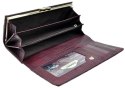 Portfel Damski Skórzany GREGORIO Długi Max Z Klamrą Lakierowany FS-100 FIOLETOWY RFID 18,5 x 9,5 x 3,5 [cm]