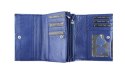Portfel Damski Skórzany GREGORIO Duży Z Suwakiem Lakierowany RFID GF-112 NIEBIESKI 15 x 10 x 4 [cm]
