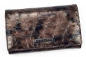 Portfel Damski Skórzany GREGORIO Średni Z Klamrą Lakierowany FZ-101 SZARY 15,5 x 9,5 x 4 [cm]
