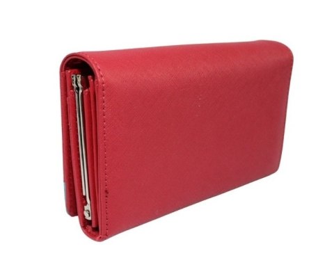 Portfel Damski Skórzany GREGORIO Średni Z Klamrą FRZ-101 CZERWONY/MORSKI 15,5 x 9,5 x 4 [cm]