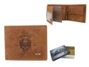 Portfel Męski Skóra Naturalna Peterson Duży Poziomy Z Łańcusziem N992C RFID KONIAKOWY ''MOTORCYCLE'' 12,5 x 10,5 x 3 [cm]