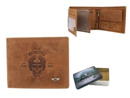 Portfel Męski Skóra Naturalna Peterson Duży Poziomy Z Łańcusziem N992C RFID KONIAKOWY ''MOTORCYCLE'' 12,5 x 10,5 x 3 [cm]