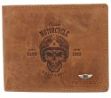 Portfel Męski Skóra Naturalna Peterson Duży Poziomy Z Łańcusziem N992C RFID KONIAKOWY ''MOTORCYCLE'' 12,5 x 10,5 x 3 [cm]