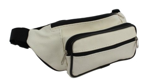 Saszetka Skórzana Na Pas Biodrówka Nerka Średnia BIAŁA GRETOS (PL) MAROUS Skóra Naturalna 29 x 13 x 9 [cm]