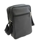 Skórzana Torba Na Ramię Pionowa GRETOS (PL) CZARNA Listonoszka Z Klapką 21 x 13 x 7 [cm]