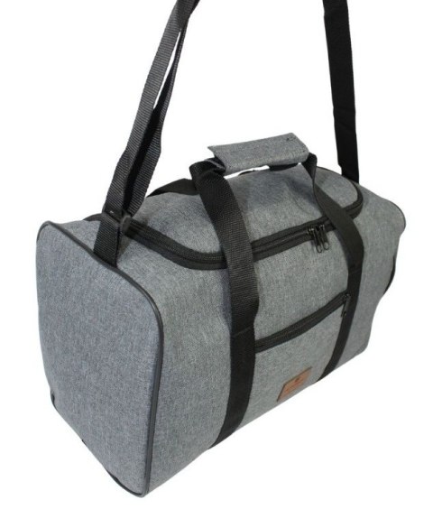Solidna Mała Torba Podróżna Na Siłownie PETERSON TBP-6 SZARA 40 x 24 x 21 [cm]