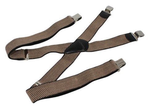 Szelki Do Spodni Polska Galanteria (PL) Z Materiału Regulowane Podwójne Typ X CAPPUCINO