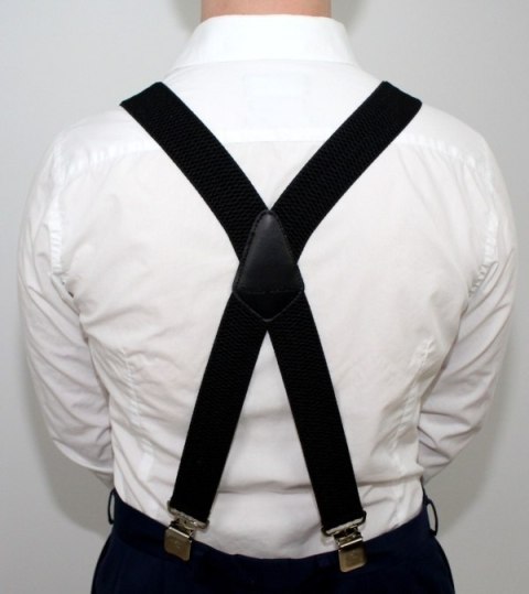 Szelki Do Spodni Polska Galanteria (PL) Z Materiału Regulowane Podwójne Typ X JASNY BŁĘKITNY