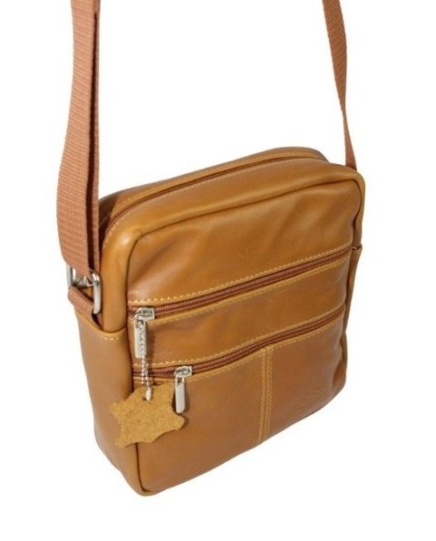 Torba Męska Sórzana MAGRE (PL) Pionowa JANEK BIS De Lux Skóra Naturalna KARMELOWY 20 x 21 x 6 [cm]