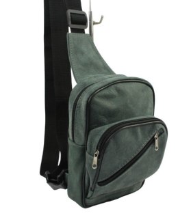 Torba Skórzana Na Ramię Nerka Barkówka Noszona Na Skos GRETOS (PL) MORSKA Praktyczna I Wygodna 27 x 17 x 5 [cm]