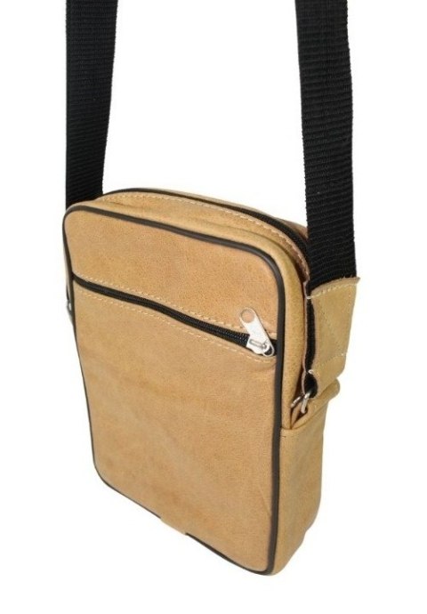 Torba męska skórzana GRETOS MAROUS (PL) Pionowa SUROWA SKÓRA TOFFI 25 x 17 x 6 [cm]