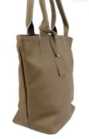 Torebka Skórzana MAGRE (PL) KLEOPATRA Shopper Bag Skóra Naturalna KAWA Z MLEKIEM