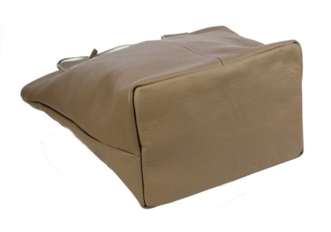 Torebka Skórzana MAGRE (PL) KLEOPATRA Shopper Bag Skóra Naturalna KAWA Z MLEKIEM