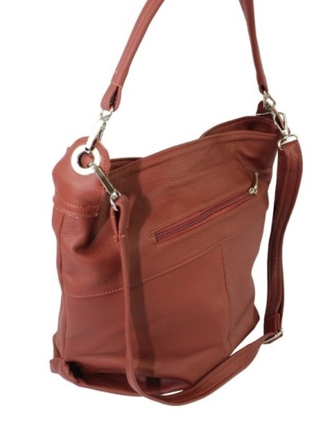 Torebka Skórzana Magre (PL) Fiona Skóra Naturalna CIEMNY CEGLASTY