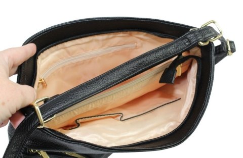 Torebka Z Funkcją Plecaka 2w1 Ze Skóry Włoskiej Ekologicznej Rovicky (PL) R-KP-18-A19 CZARNA 38 x 32 x 14 [cm]