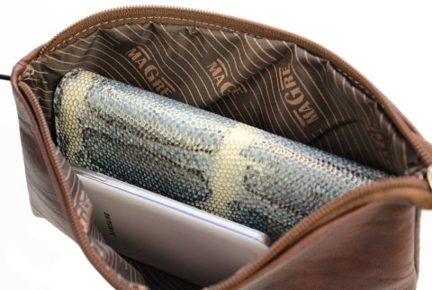 Duża Prosta Saszetka/Kosmetyczka MaGre (PL) DeLuxe Skóra Naturalna Extra Bardzo Wytrzymała 25 x 14cm