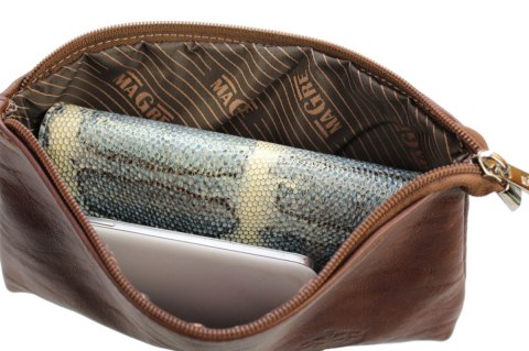 Duża Prosta Saszetka/Kosmetyczka MaGre (PL) DeLuxe Skóra Naturalna Extra Bardzo Wytrzymała 25 x 14cm