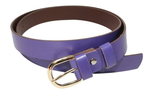 Pasek Damski Skórzany Gładki COMPLEX (PL) 30 mm FIOLETOWY